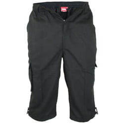 Duke Mens Mason Kingsize Cargo Capri Shorts - 8XL, Black