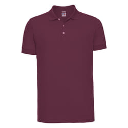 Russell Mens Stretch Short Sleeve Polo Shirt - 3XL, Burgundy