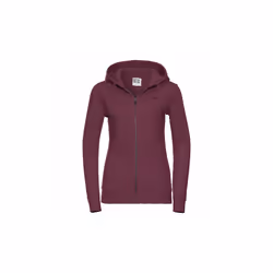 Russell Ladies Premium Authentic Zipped Hoodie (3-Layer Fabric) - S, Burgundy