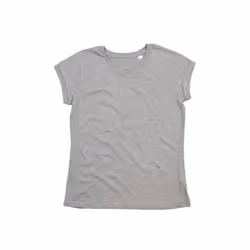 Mantis Womens/Ladies Roll Sleeve Tee - XS, Heather Grey Melange
