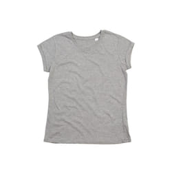 Mantis Womens/Ladies Roll Sleeve Tee - XS, Heather Grey Melange