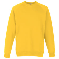 Fruit Of The Loom Childrens Unisex Raglan Sleeve Sweatshirt - 12-13, Sunflower