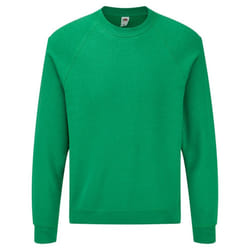Fruit Of The Loom Mens Raglan Sleeve BelcoroÂ® Sweatshirt - M, Heather Green
