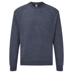 Fruit Of The Loom Mens Raglan Sleeve BelcoroÂ® Sweatshirt - M, Heather Navy