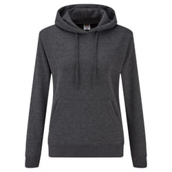 Fruit Of The Loom Ladies Lady Fit Hooded Sweatshirt / Hoodie - XS, Dark Heather