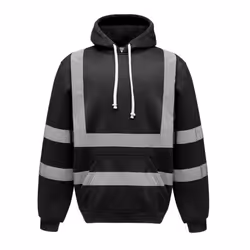 Yoko Mens Hi Vis Reflective Hoodie - 3XL, Black
