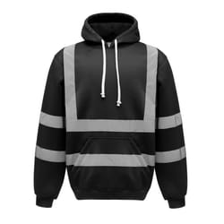 Yoko Mens Hi Vis Reflective Hoodie - 3XL, Black