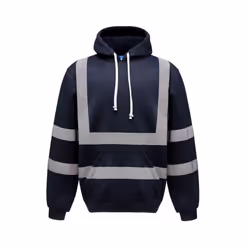 Yoko Mens Hi Vis Reflective Hoodie - S, Navy Blue