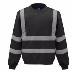 Yoko Unisex Hi-Vis Heavyweight Sweatshirt - 3XL, Black