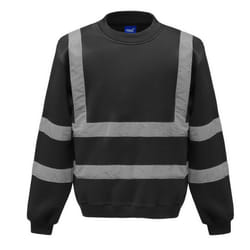 Yoko Unisex Hi-Vis Heavyweight Sweatshirt - 3XL, Black