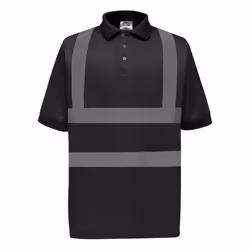 Yoko Hi-Vis Short Sleeve Polo Shirt / Mens Workwear - 3XL, Black