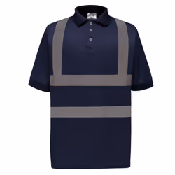 Yoko Hi-Vis Short Sleeve Polo Shirt / Mens Workwear - L, Navy Blue