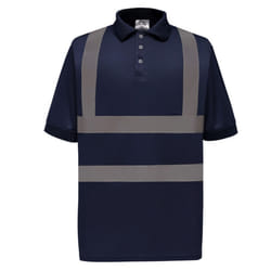 Yoko Hi-Vis Short Sleeve Polo Shirt / Mens Workwear - L, Navy Blue