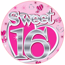 Kaleidoscope Party Sweet 16 Jumbo Badge
