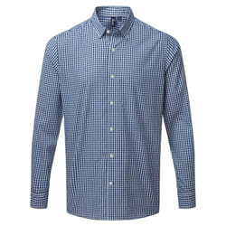 Premier Mens Maxton Check Long Sleeve Shirt - M, Navy/White