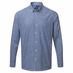 Premier Mens Maxton Check Long Sleeve Shirt - 2XL, Navy/White