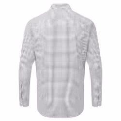 Premier Mens Maxton Check Long Sleeve Shirt - M, Silver/White