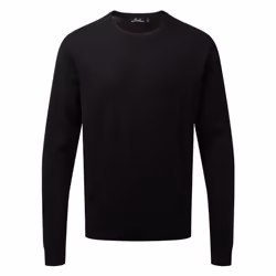 Premier Adults Unisex Cotton Rich Crew Neck Sweater - XS, Black