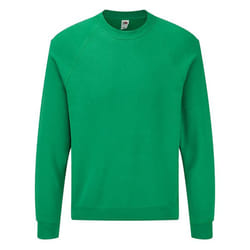 Fruit Of The Loom Adults Unisex Classic Raglan Sweatshirt - S, Heather Green
