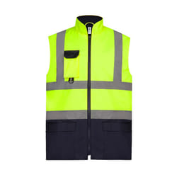 Yoko Adults Unisex Two Tone Bodywarmer - 3XL, Yellow/Navy