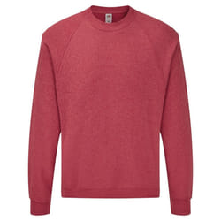 Fruit Of The Loom Mens Raglan Sleeve BelcoroÂ® Sweatshirt - 2XL, Heather Red