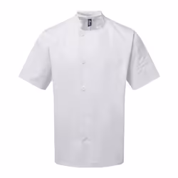 Premier Adults Unisex Essential Short Sleeve Chefs Jacket - 3XL, White