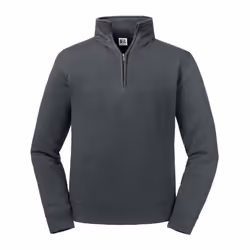 Russell Mens Authentic Zip Neck Sweatshirt - S, Convoy Grey