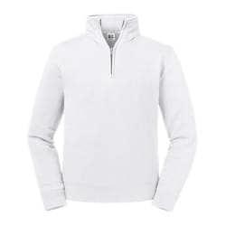 Russell Mens Authentic Zip Neck Sweatshirt - XL, White