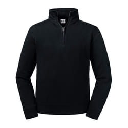 Russell Mens Authentic Zip Neck Sweatshirt - XS, Black