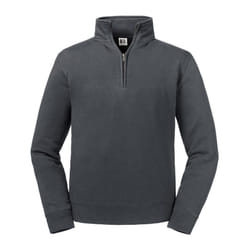 Russell Mens Authentic Zip Neck Sweatshirt - XS, Convoy Grey