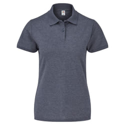 Fruit Of The Loom Womens Lady-Fit 65/35 Short Sleeve Polo Shirt - XS, Heather Navy