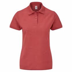 Fruit Of The Loom Womens Lady-Fit 65/35 Short Sleeve Polo Shirt - XS, Heather Red