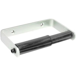 Securit Toilet Roll Holder - One Size, Satin White/Black