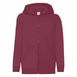 Fruit Of The Loom Childrens/Kids Unisex Hooded Sweatshirt Jacket - 14-15, Burgundy
