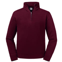 Russell Mens Authentic Quarter Zip Sweatshirt - 2XL, Burgundy