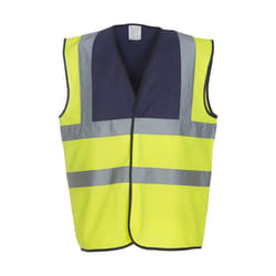 Yoko Adults Unisex Two Tone Class 1 Reflective Jacket - XL, Navy/Hi-Vis Yellow