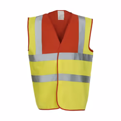 Yoko Adults Unisex Two Tone Class 1 Reflective Jacket - M, Red/Hi Vis Yellow