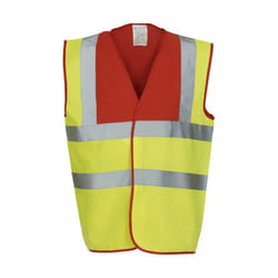 Yoko Adults Unisex Two Tone Class 1 Reflective Jacket - 3XL, Red/Hi Vis Yellow
