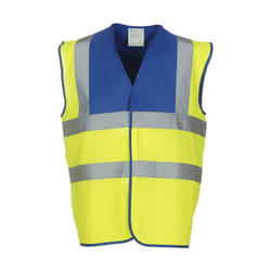Yoko Adults Unisex Two Tone Class 1 Reflective Jacket - XL, Royal/Hi-Vis Yellow