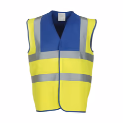 Yoko Adults Unisex Two Tone Class 1 Reflective Jacket - 2XL, Royal/Hi-Vis Yellow