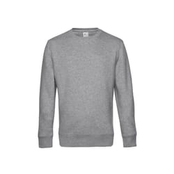 B&C Mens King Crew Neck Sweater - XS, Heather Grey