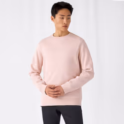 B&C Mens King Crew Neck Sweater - XS, Soft Rose