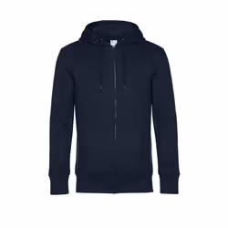 B&C Mens King Zipped Hooded Sweat - XS, Navy Blue