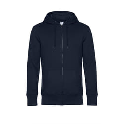 B&C Mens King Zipped Hooded Sweat - S, Navy Blue