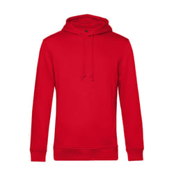 B&C Mens Organic Hooded Sweater - XS, Red