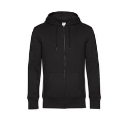 B&C Mens King Zipped Hooded Sweat - XS, Black Pure