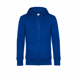 B&C Mens King Zipped Hooded Sweat - XS, Royal Blue