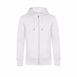 B&C Mens King Zipped Hooded Sweat - XS, White