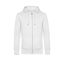 B&C Mens King Zipped Hooded Sweat - XS, White