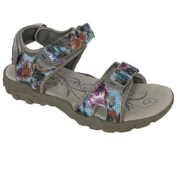 PDQ Womens/Ladies Halter Back Leather Sports Sandal - 3 UK, Grey/Multicoloured